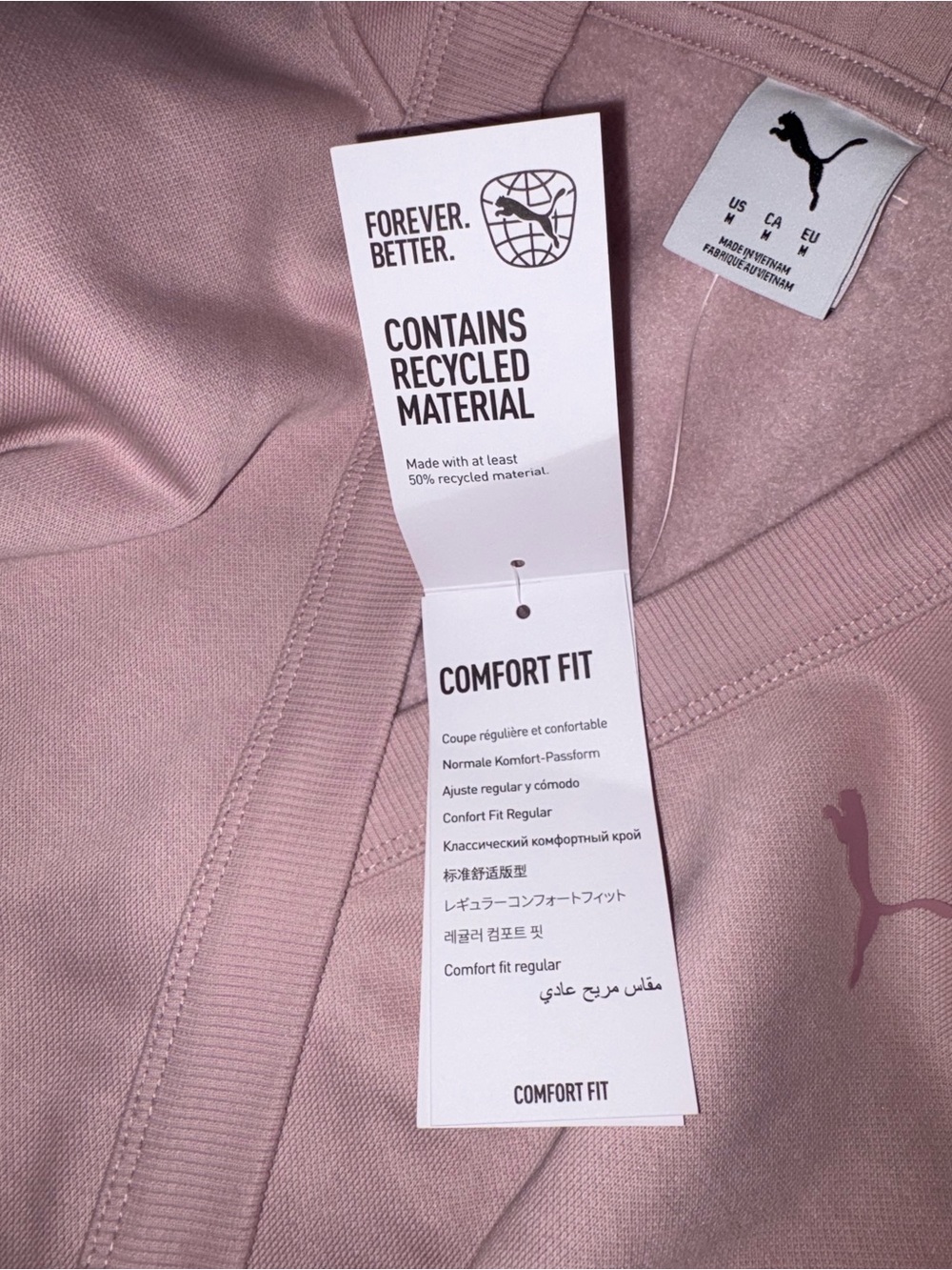 Puma Women's Light Pink V-Neck Pullover Sweater - Picture 10 of 13